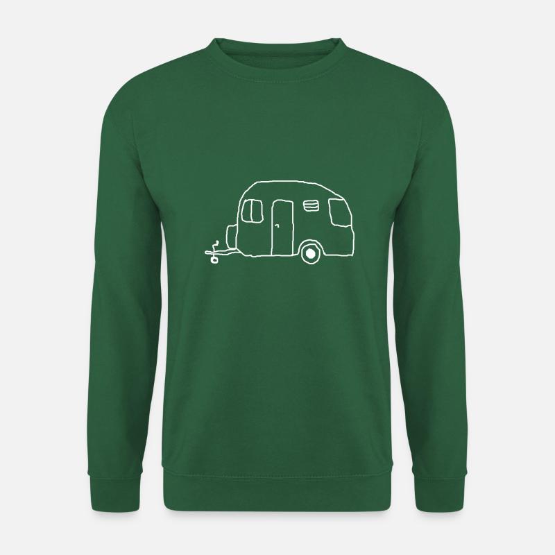 wohnwagen zeichnung - Unisex Pullover - Grün