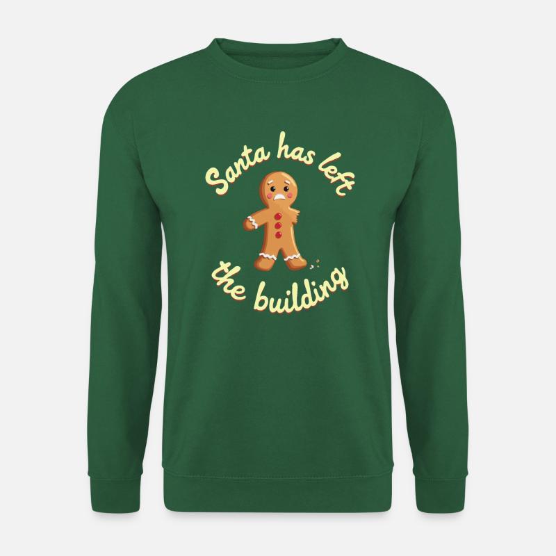 Santa has left the building gingerbread man funny - Unisex Pullover - Grün