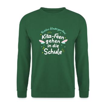 Kita-Feen Abschluss Geschenk Einschulung 1 Klasse - Unisex Pullover - Grün - Vorne