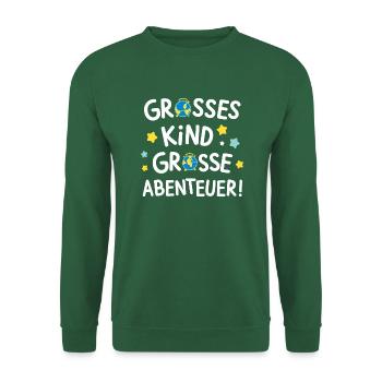 Kita Absolvent Großes Abenteuer: Einschulung Erstk - Unisex Pullover - Grün - Vorne