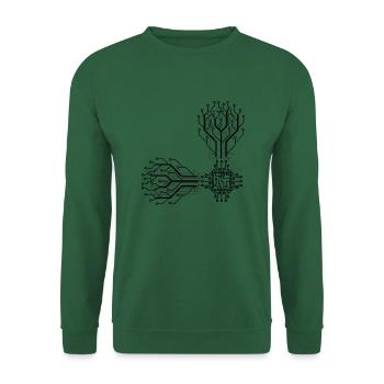 électricien électricien électronique électrique profession tension CPU - Sweat-shirt Unisexe - vert foncé - Devant