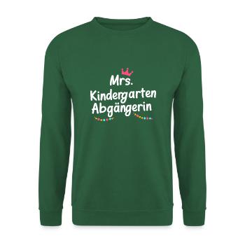 Mrs. Kindergartenabgängerin Kita Abschiedsgeschenk - Unisex Pullover - Grün - Vorne