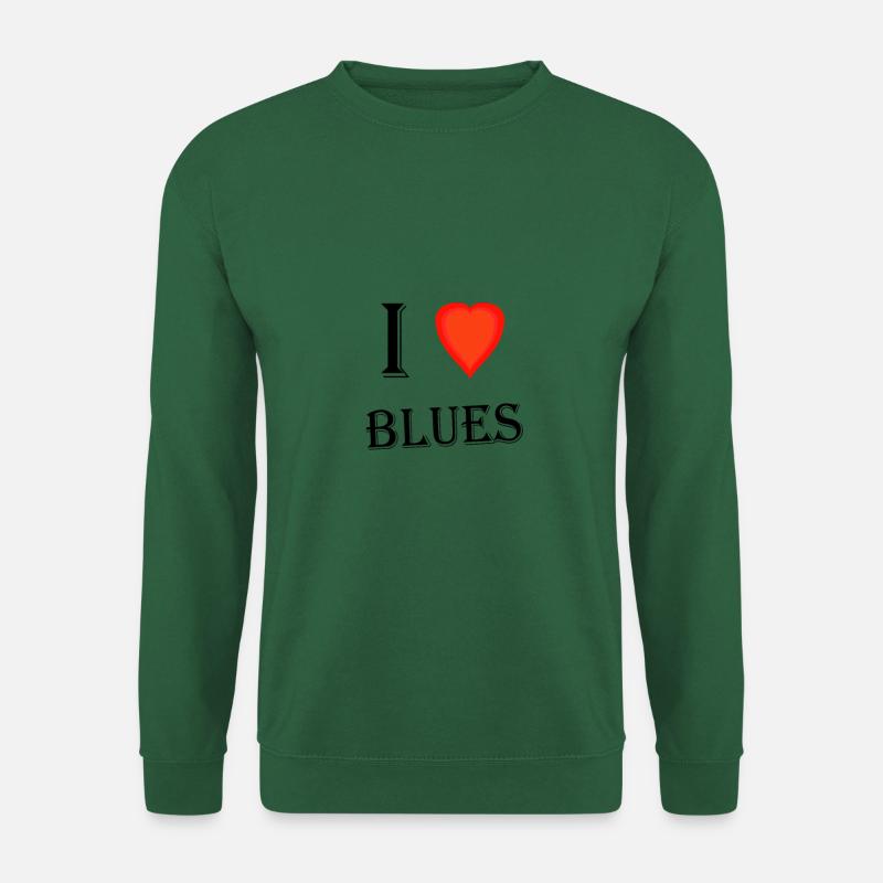 I Love Blues - Unisex Pullover - Grün
