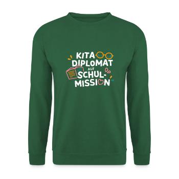 Kita Diplomat Abschluss Geschenk Schulkind Kiga - Unisex Pullover - Grün - Vorne