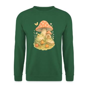 Grenouille à tricoter devant la maison des crapauds - Sweat-shirt Unisexe - vert foncé - Devant