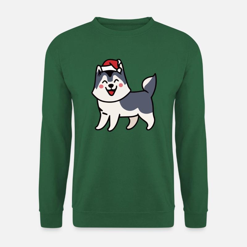Husky-Weihnachtsmann Hund Malamute - Unisex Pullover - Grün