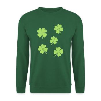 Trèfle à quatre feuilles St Patrick’s Day Luck - Sweat-shirt Unisexe - vert foncé - Devant