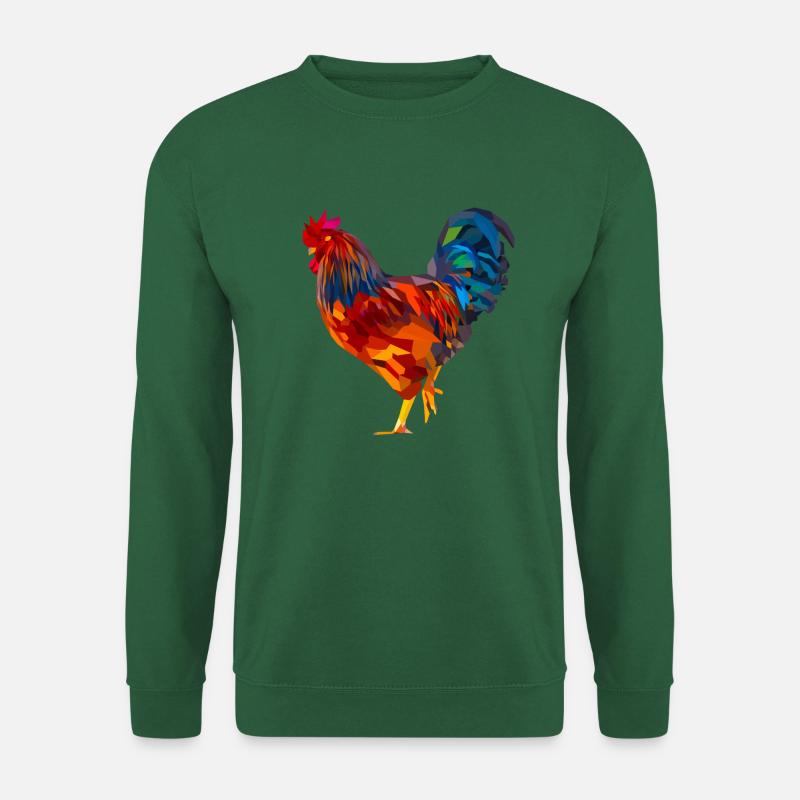 Coq polygone, coloré - Sweat-shirt Unisexe - vert foncé
