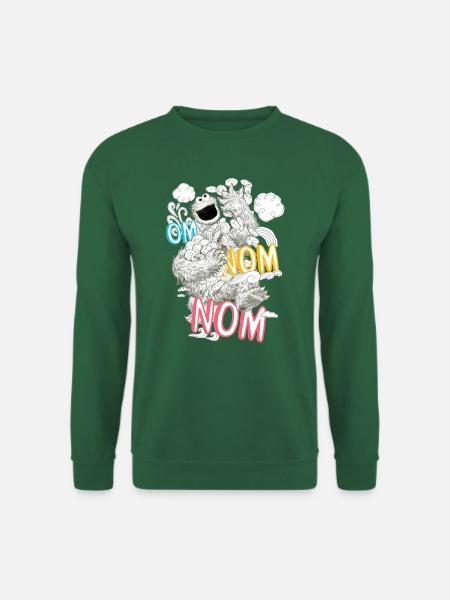 Sesamstraße Krümelmonster Om Nom Kekse - Unisex Pullover - Grün