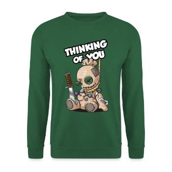 Voodoo Puppe Thinking of you Ich denk an dich - Unisex Pullover - Grün - Vorne