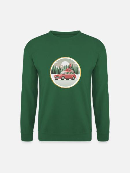 Weihnachtsauto, Geschenkauto, Weihnachtsgeschenke - Unisex Pullover - Grün