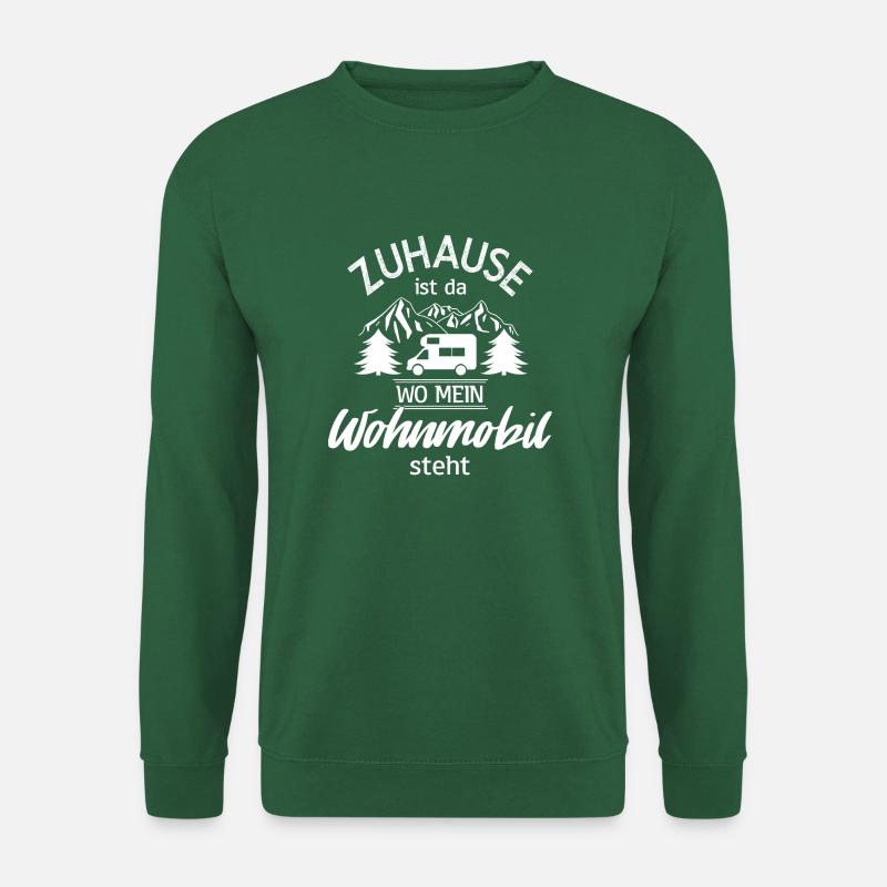 Zuhause ist da wo mein Wohnmobil steht, weiss - Unisex Pullover - Grün