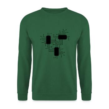 électricien électricien électronique électrique profession tension CPU - Sweat-shirt Unisexe - vert foncé - Devant