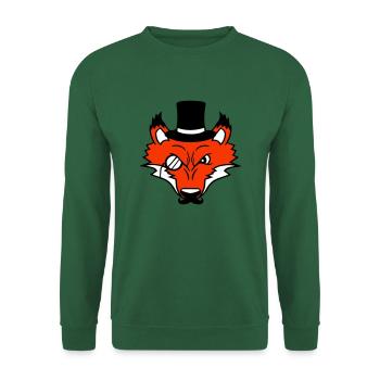 Fox Red Fox Sir Mr. Top Hat Monocle Glasses - Unisex Sweatshirt - green - Front