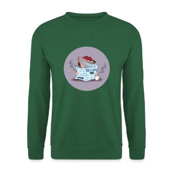 Caricature Reading the newspaper - Unisex Sweatshirt - green - Front