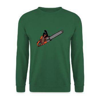 Tronçonneuse, Bois de chauffage, Old School, Tronçonneuse (25) - Sweat-shirt Unisexe - vert foncé - Devant