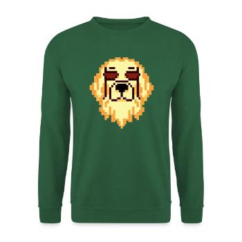 Hipster Golden Retriever Pixel Art Amateurs de chiens - Sweat-shirt Unisexe - vert foncé - Devant