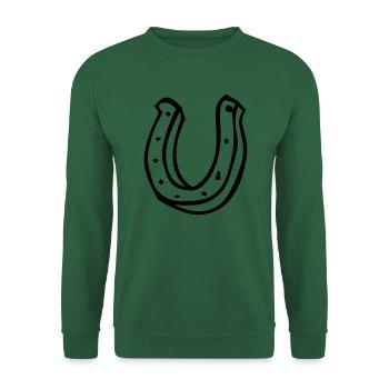 Hufeisen Horseshoe fer à cheval Glücksbringer - Unisex Pullover - Grün - Vorne
