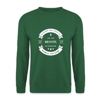 Rente Pension Ruhestand 2024 Spruch - Unisex Pullover - Grün - Vorne