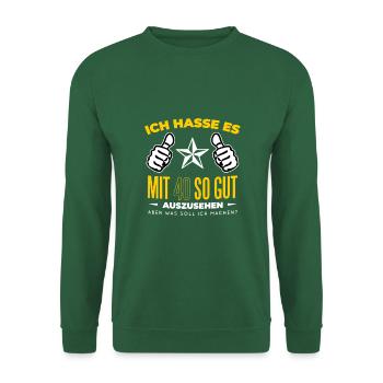 40. Geburtstag, Geschenk, Outfit, Lustiger Spruch - Unisex Pullover - Grün - Vorne