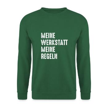Meine Werkstatt, meine Regeln! Schrauber, Kfz, Fun - Unisex Pullover - Grün - Vorne