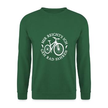 Radfahren, Fahrrad, Berge, Radsport, MTB, Rennrad - Unisex Pullover - Grün - Vorne
