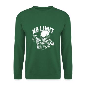 Bodybuilding Skull Workout and No Limit - Unisex Pullover - Grün - Vorne