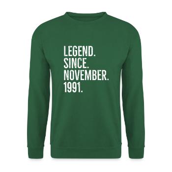 Légende depuis novembre 1991 - Sweat-shirt Unisexe - vert foncé - Devant
