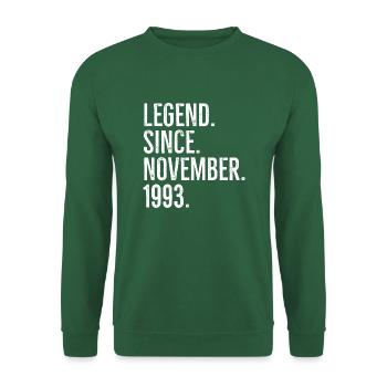 Legende seit November 1993 - Unisex Pullover - Grün - Vorne