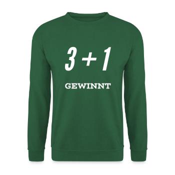 3 + 1 GEWINNT! Cool-trendiges Original-Design. NEU - Unisex Pullover - Grün - Vorne