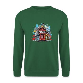 Urban Vibes Capot abstrait Graffiti Design - Sweat-shirt Unisexe - vert foncé - Devant