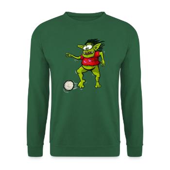 Kobold spielt Fußball - Unisex Pullover - Grün - Vorne