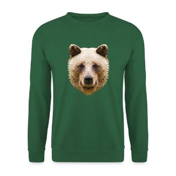 Bär Polygon - Cooles Design - Unisex Pullover - Grün - Vorne