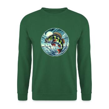 Perche Pêche Poisson prédateur Pêche Poisson - Sweat-shirt Unisexe - vert foncé - Devant