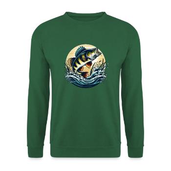 Perche Pêche Poissons prédateurs Pêche - Sweat-shirt Unisexe - vert foncé - Devant