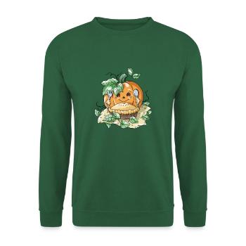 Citrouille d'Halloween - Sweat-shirt Unisexe - vert foncé - Devant