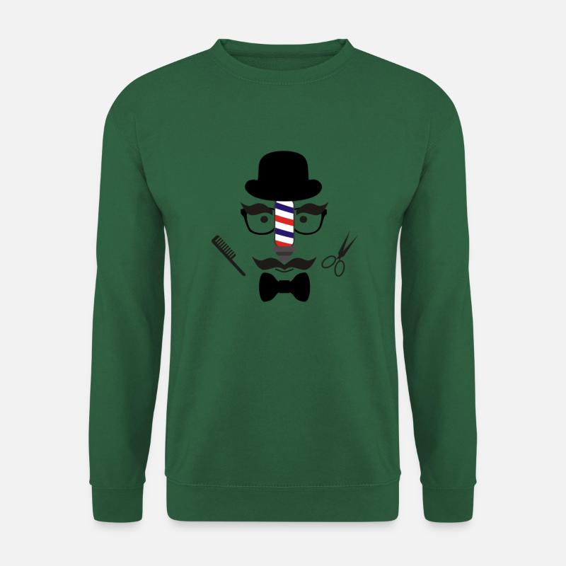 Barbier Haare Bart - Unisex Pullover - Grün