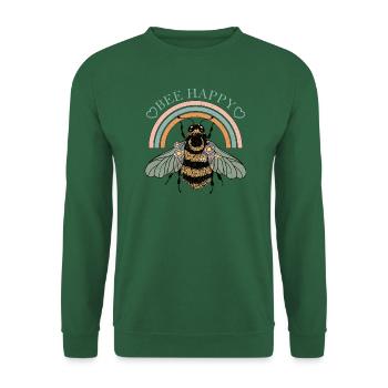 Bee Happy - Unisex Pullover - Grün - Vorne