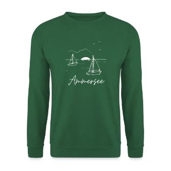 Ammersee in Bayern nahe der Berge - Unisex Pullover - Grün - Vorne