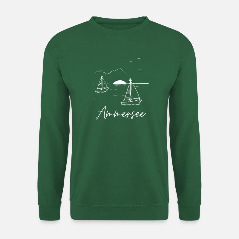 Ammersee in Bayern nahe der Berge - Unisex Pullover - Grün
