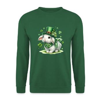 Rabbit Wearing Irish Hat - Unisex Sweatshirt - green - Front