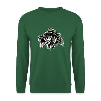 Zander Angeln Raubfisch Fisch - Unisex Pullover - Grün - Vorne