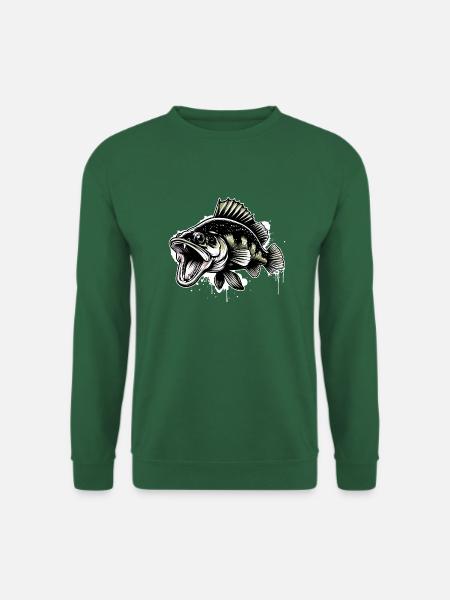 Zander Angeln Raubfisch Fisch - Unisex Pullover - Grün