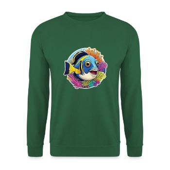 Colorful coral fish and sea anemones - Unisex Sweatshirt - green - Front