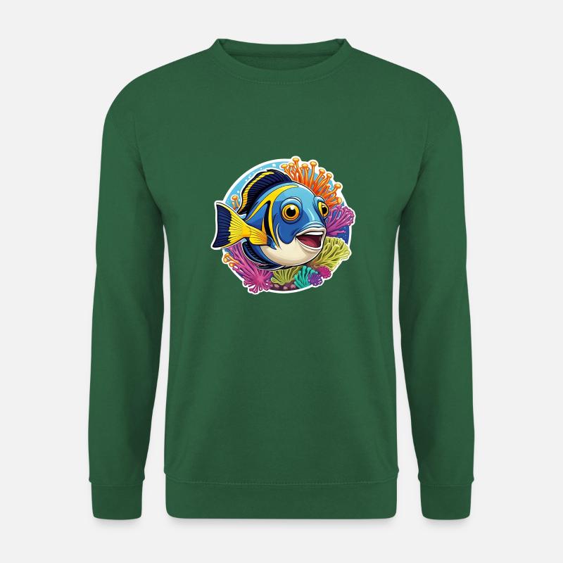 Bunter Korallenfisch und Seeanemonen - Unisex Pullover - Grün
