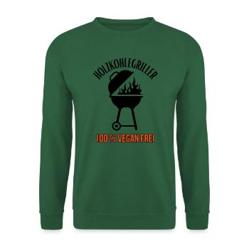Charcoal Grill-100% Vegan Free-BBQ - Unisex Sweatshirt - green - Front