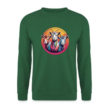 Drei Ziegen im Farbkreis - Unisex Pullover - Grün - Vorne