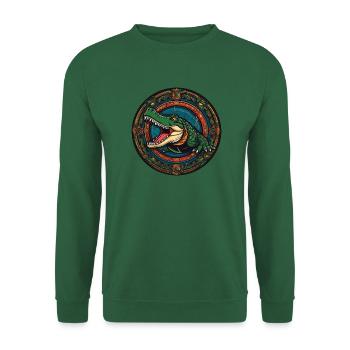 Portrait d’alligator Portrait de crocodile dans le style de la bande dessinée - Sweat-shirt Unisexe - vert foncé - Devant
