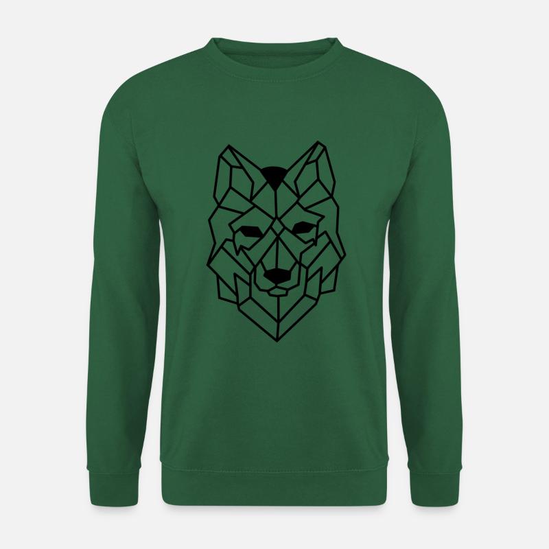 Wolf Hund Geometrisch - Unisex Pullover - Grün