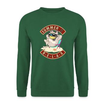 Summer 2022 relax dog at the beach - Unisex Sweatshirt - green - Front